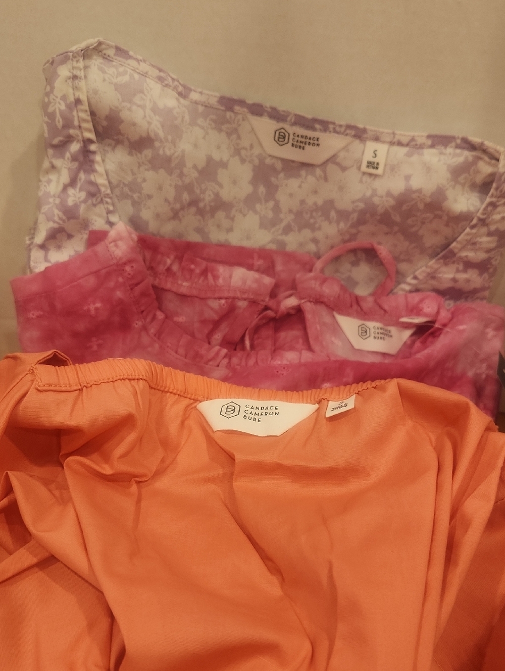 Candace Cameron Bure Lavender, Pink & Orange Summer New Tops ,Small